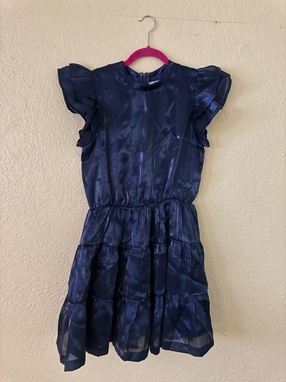 TCEC Women’s Navy Ruffle Sleeve Tiered Dress
